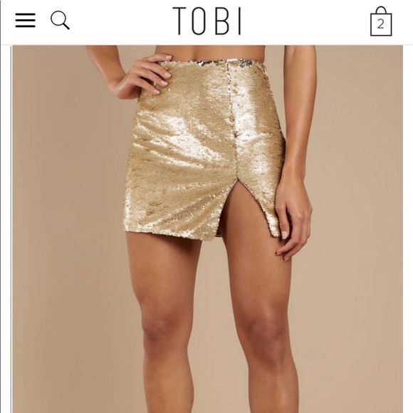 Gold Sequin Skirt- your perfect NYE outfit! - Picture 2 of 2